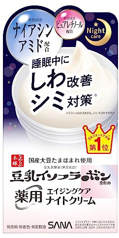 Sana Nameraka Honpo Isoflavon Sojamilch Anti-Falten-Nachtcreme, 50 g, Weiß
