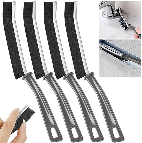 Vicloon Spazzola per la Pulizia delle Fessure, 4 Spazzola per Dettagli, Spazzola Multifunzione per la Pulizia, Hard-Bristled Crevice Cleaning Brush della Cucina della Pista della Finestra della Porta