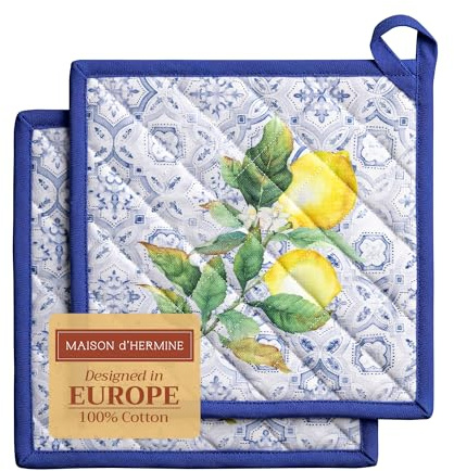 Maison d' Hermine Pot Holders 100% Cotton Potholders (20 x20 cm, Pack of 2)