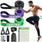 Fitnessbänder Set, Latex Widerstandsbänder in 3 Stärken mit Griffen Türanker Karabinern Schutzpolster Tragtasche, Resistance Bands Gymnastikband für Krafttraining Fitness Home Yoga