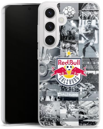 Silikon Hülle kompatibel mit Samsung Galaxy S 24 Case transparent Handyhülle FC Red Bull Salzburg Red Bull Salzburg