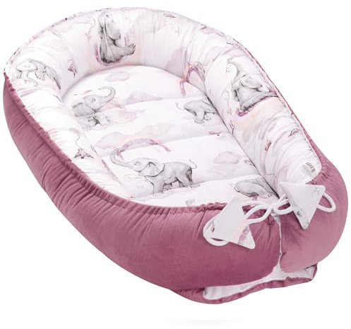Pepi Babynest Kokon aus Samt - Nestchen Baby - Baby Nest - Babybett Zubehör - Bilateral Bettnestchen - Babynestchen Neugeborene - Kuschelnest Baby, mit Velvet