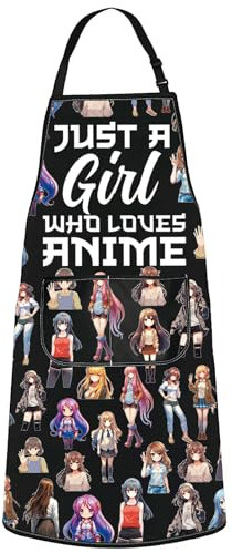 WZMPA Anime Apron - Lovers Gift: Just A Girl Who Really Loves Anime Cooking Apron, Cartoon Merchandise