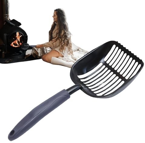 Pala di carbone per stufa in legno, pala di cenere di in metallo - in metallo setaccio di cenere - Forniture per griglie portatili, per stufa a legna per griglie barbecue, griglia, di fuoco all'aperto