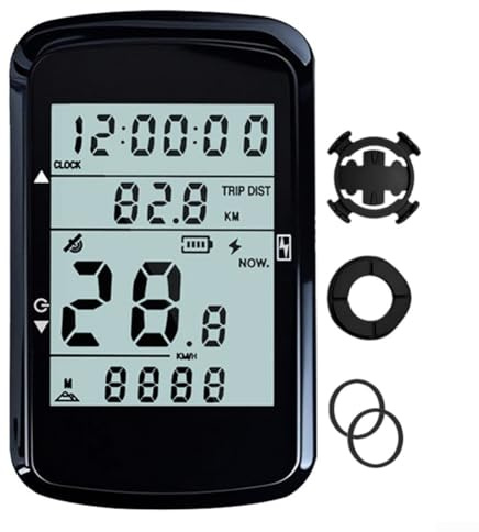 CWOQOCW Computer GPS per bicicletta con schermo LCD da 2,4 pollici, tachimetro e contachilometri, display retroilluminato, batteria 28 ore, design portatile (computer+estensione)