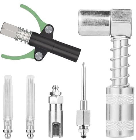 Beimus Juego de accesorios para engrasar profesional, acople angular de 90°, alta resistencia a la presión para herramientas de mantenimiento industrial, prensas de engrasado, kit de montaje