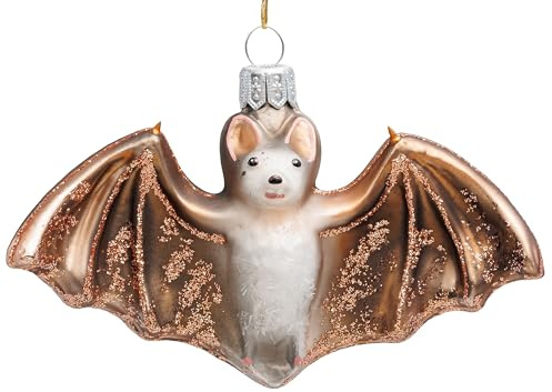 SIKORA Fledermaus besondere Weihnachtskugel Glas Christbaumschmuck Deko Figur Weihnachten Anhänger Ornament - Meisterstücke - BS782
