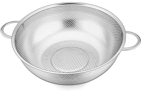Kökssil rostfritt stål i silverfärger, pastasil för pasta, droppsil för frukt, ris och grönsaker, rostfri, diskmaskinssäker, nudelsil rostfritt stål