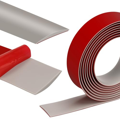 Tapajuntas Suelo Adhesivo Tira de Umbral 100cm*4cm Tiras de Transición de Piso para Cocina Sala de Estar o Baño para Borde Unir Huecos Puertas Alfombras Baldosas(Gris, 100cm*4cm)