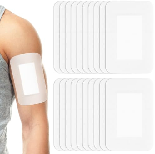 AOOWU Apósitos Estériles para Heridas, 20 PCS Apositos Adhesivos Grandes Ideal (10cm x 15cm), Empaquetado Individualmente Apósitos Estériles con Fuerte Adherencia para Contra Cortes y Arañazos