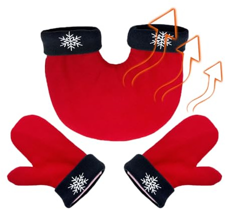 Guantes de pareja navideños | Mitones cálidos en forma de copo de nieve | 3x guantes de mantenimiento de invierno portátiles para ciclismo, esquí, caminar y actividades al aire libre en clima frío