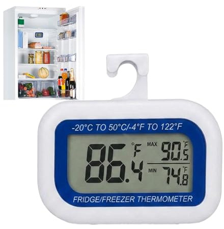 Kylskåpstermometer Noggrann Registrering Av Max-/Min-Temperatur, Med