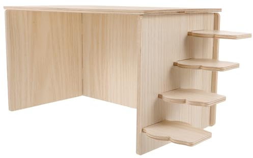 MAGICLULU Cabane en Bois pour Hamster Cachette Résistante avec Échelle | Petits Animaux, Usage pour Jeu, Habitat Décoratif, Fournitures pour Rongeurs