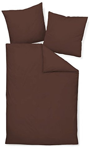 Janine Kissenbezug Mako Satin Kissenhülle Uni Colors 80 x 80 cm Schoko