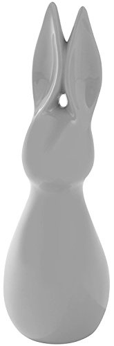 satis Deko Hase 61 cm Grau I Schöne Osterdekoration I Keramik glasiert und abwaschbar I Osterdeko I Hasen Modern I Tolle Osterfiguren, Hasenfiguren, Dekofigur, Osterhase, Dekoration für Ostern