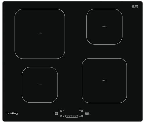 Privileg PS 15Q60 AL Induktions-Kochfeld/Booster-Funktion/Push&Go Automatik: Push&Warm, Push&Boil und Push&Moka/Touch Control Steuerung/Digitalanzeige/Timer/A bschaltautomatik/Restwärmeanzeige