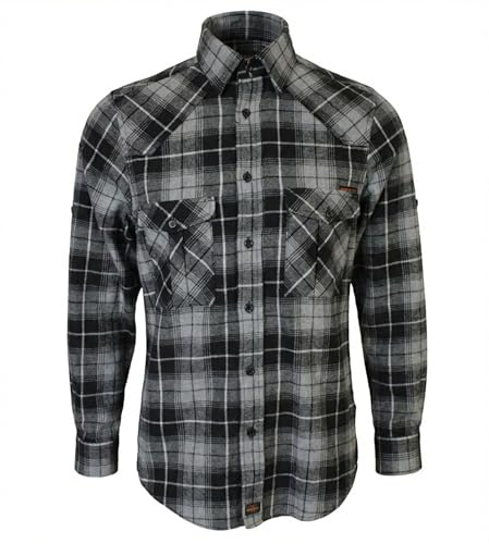 ROCK-IT Apparel Chemise à Manches Longues en Flanelle pour Homme Chemise à Carreaux à Carreaux de bûcheron d'europe du S au 5XL