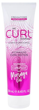 The Curl Company Soften and Shape Curl Lotion (250 ml) - De-frizzes and Leaves Hair Soft and Smooth, Ideal for Curls and Waves; Professionally Formulated with Curplex and Nourishing Moringa Oil