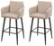 2er-Set Barhocker HWC-H93, Barstuhl Tresenhocker, Fußablage Metall - Kunstleder Taupe-beige