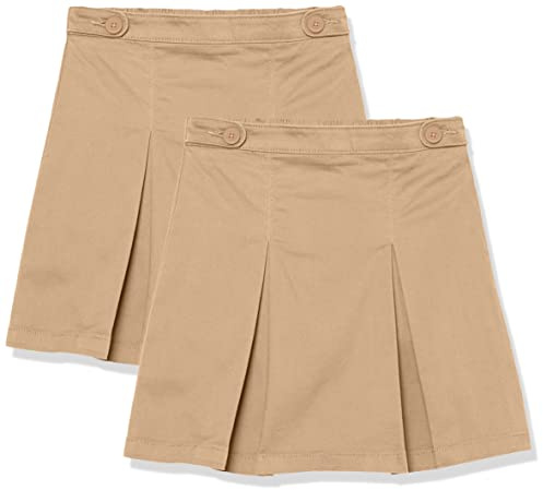 Amazon Essentials Gonne Pantalone Uniformi Bambine e Ragazze, Pacco da 2, Marrone Kaki, 10 Anni Slim