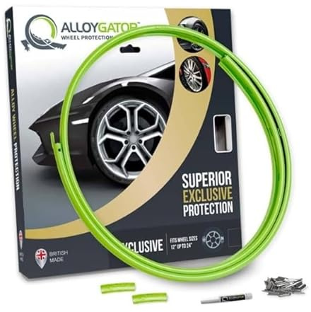 AlloyGator Single Replacement Profile (Green) - Only for 1 Wheel | Fits Up to 24 Wheels | Protects Against Kerb Rash | Adhesive Free Car Exterior Accessory