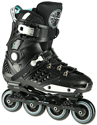 Nils Extreme Patines en línea para hombre y mujer – Patines en línea – Rodamientos ABEC9 – Adultos – Ruedas 85A – Patines en línea 39 – Negro – NA20001