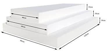 Garden Factory Plaque de Mousse 120x80x10cm pour Euro Palette, Matelas Panneau Rembourrage en Mousse de polyuréthane, Coussin de Palette, Stable et Durable