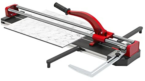 Cortador manual de azulejos, máquina profesional de corte de azulejos, 15 mm, longitud de corte, cortador de azulejos, guía láser ajustable para corte de azulejos Preciser (rojo)