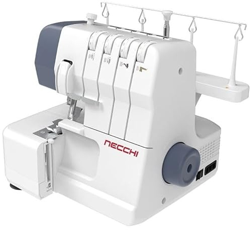 Necchi NL11C Overlockmaschine – 2/3/4-Faden Overlock, 12 Programme, Differentialtransport & Abfallbehälter | Für Jersey, Stretch & Jeans – Profi-Kantenversäuberung zuhause