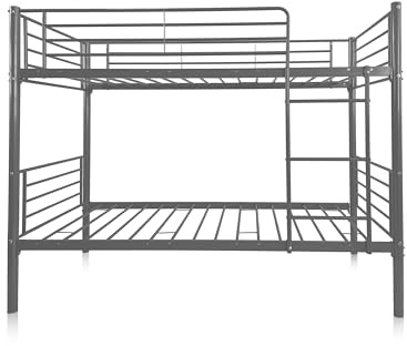 duehome | Litera Individual, Litera Metalica, Modelo Elika, Acabado en Gris, Medidas: 200 cm (Largo) x 97 cm (Fondo) x 161 cm (Alto)