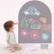 Lyzzxi Magnettafel Kinder Selbstklebend, Bogen Magnetwand Tafel 80×100 cm, Magnetische Kreidetafel Wandaufkleber, 3 Staubfreie Kreide, 1 Reinigungstuch, für Büros, Spielzimmer und Schule（Dunkelgrau）
