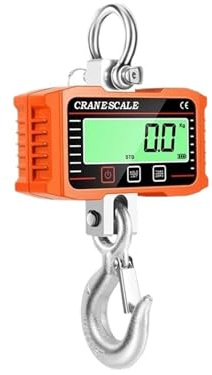 AMEHRU Báscula Colgante Digital de 2 toneladas, 2000 kg, grúa de Alta Resistencia, Pantalla LCD Grande, Gancho Industrial, 4400 LB(2000kg Blue)