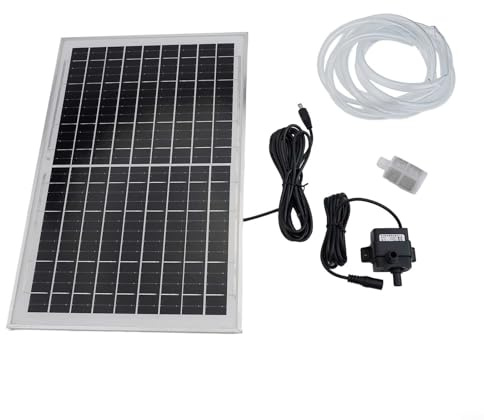 Aireador solar para estanques de 12 V, bomba sumergible con doble salida, panel solar policristalino de 10 W, ángulo ajustable, funcionamiento silencioso para estanques pequeños a medianos, tanques de
