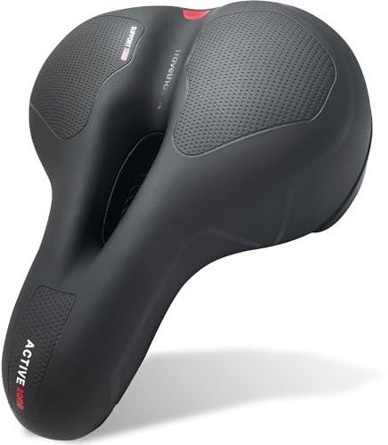 TravelHawk Cykelsadel för män och kvinnor – cykelsits ergonomisk cykelsadel med Memomry Foam, cykelsits universal, bekväm cykelsadel för e-cykel, MTB – svart