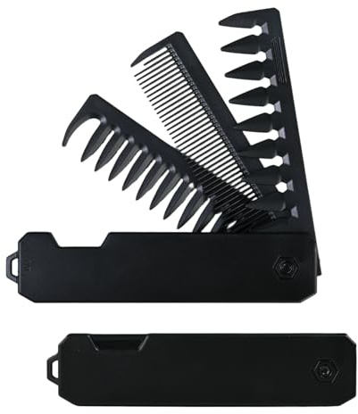 2 Pieza Cepillo Plegable 3 en 1 para Viaje, Peine de Pelo Portátil de Bolsillo para Hombres Mujeres, Cepillo de Pelo de Peluquería para Cabello, Accesorios de Peluquería Antiestatico para Uso Diario