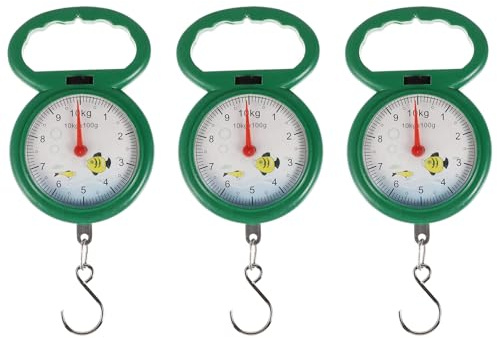 MOBUTOFU 3 pezzi Bilancia Portatile con Gancio per Valigie e Pesca Materiale Plastico Sicuro e Resistente Scala Molla Compatta con Display Digitale Strumento Preciso e Leggero per Viaggi e
