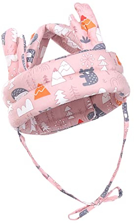 Sorandy Babyskyddshjälm, Bekväm Mjuk Andas Lätt Toddler-hatt i Bomull, Med Hög Densitet Hållbarhet Tvättbar Fukttransporterande Hjälm för 5 Till 24 Månader Gammal (PINK)