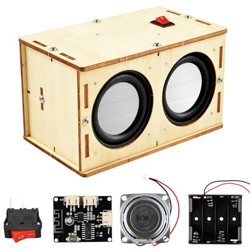 DIY Bluetooth Speaker - Gifts for Teen Girls Boys Science Experiment Electronics Kit for Kids Age 8-10-12-14 3D DIY Electronic Projects Builds Your Own Portable Wood Case Bluetooth Speaker Sound