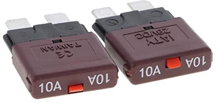 Non-brand Disjoncteur Marin Automatique 2 Pièces de Fusible Réarmable Automatique 5A 10A 15A 20A 25A 30A 12V - 10A