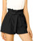 Allegra K Damen Paperbag Hose Sommer Kurze Elegant Hose A-Linie Hohe Taille Bindegürtel Kurze Shorts Schwarz S