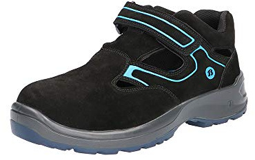 Bata Industrials Bata, Eagle, Sicherheitsschuh, Falcon W, Sandale S1, Schaft aus Veloursleder, PU-Laufsohle, Zehenschutzkappe aus Stahl 733-60449-EU 43, Schwarz, EU 43