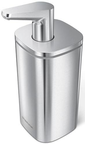 simplehuman 10 oz. Pulse Pump, Liquid Soap Dispenser, Drip Free Hand Soap Pump, Brushed Stainless Steel
