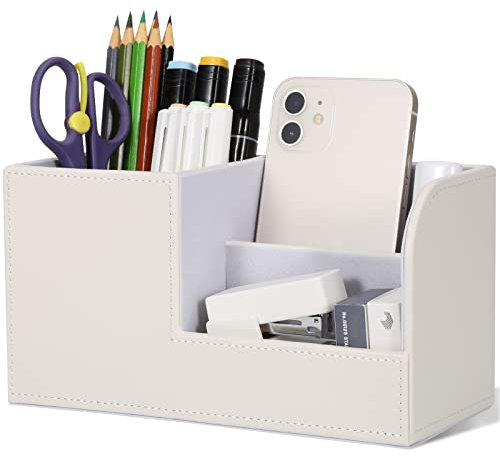 GORESE Stiftehalter Schreibtisch - Büro-Bleistifthalter Organizer Desktop-Schreibtisch-Zubehör Bürobedarf Organisationsdekor (Weiß)