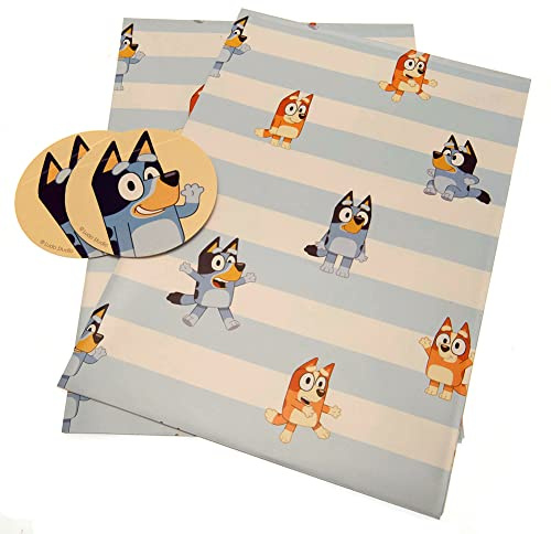 Bluey - Papel de Regalo - Pack de 2 (Talla Única) (Azul, Blanco, Amarillo)
