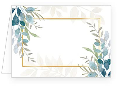 Edition Seidel Set di 25 segnaposto di alta qualità, per matrimonio, compleanno, battesimo, comunione, cresima, festa della gioventù, foglie verdi, eucalipto