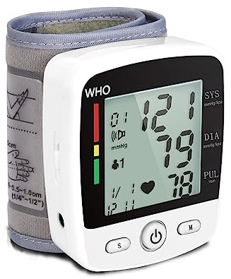 Blood Pressure Monitor, Irregular Heartbeat Detector, Automatic BP Monitor 90x2 Reading Memory and Large LCD Display, USB Charging, Adjustable Wrist Cuff, Ideal for Home and Hospital
