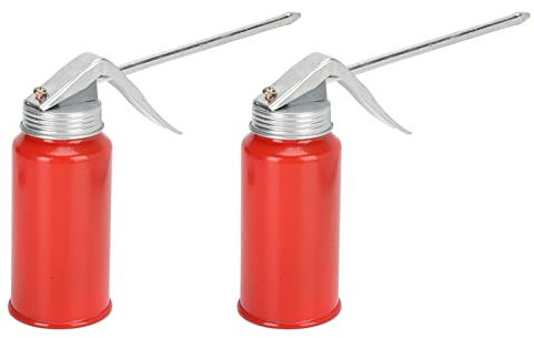 Lwuey Ölkanne Metall, Ölkännchen Werkstatt Retro Rot Oiler Öler Mit Pumpe Ölspritzkanne Klein Oil Can Fur Speiseöl Standard 200ml Metallöler Pumpenöler Ölkannenpumpe Auto Motorrad Lastwagen 2 Stuck