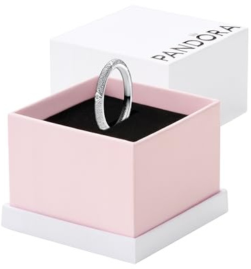 PANDORA ME Anello con texture in argento Sterling con zirconia cubica trasparente, 52