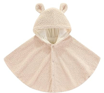 Déguisements d'hiver pour tout-petits, filles et garçons, costumes boutonnés en velours uni avec capuche, cape, poncho, vêtements de déguisement, chemises pour garçons 128 Auto, beige, 2-4 ans