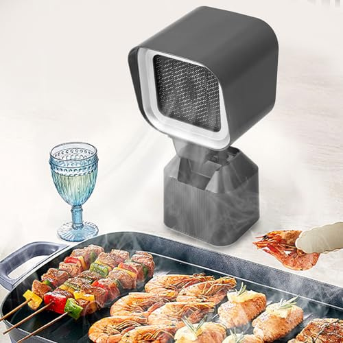 Mini cappa aspirante, cappa aspirante da tavolo portatile con ventola di scarico a 2 velocità, cappa da tavolo con raccoglitore di olio per grigliate di bistecche, barbecue, campeggio, camper, cucina